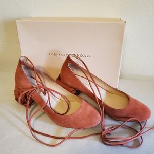 Loeffler Randall rose ruffled chunky heels Size 8